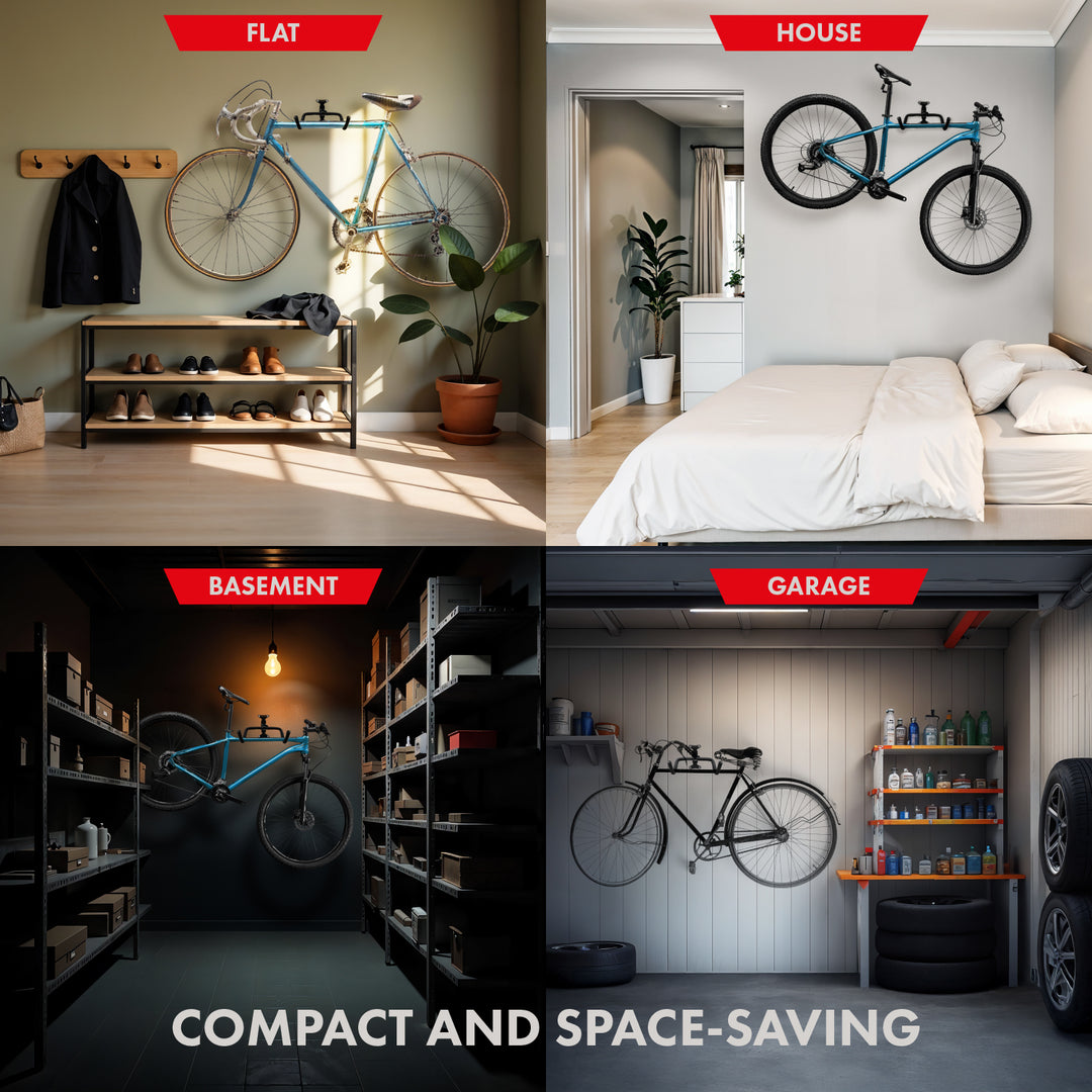 Maclean kerékpártartó/fali akasztó, vízszintes, acél, max. terhelhetőség 30 kg, MC-431, 3 darab