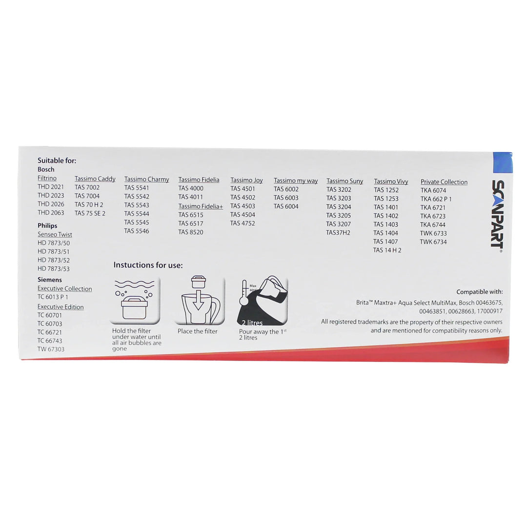 Scanpart vízszűrő, kompatibilis a Brita Maxtra Plus, Dafi Unimax termékekkel, 8 darab