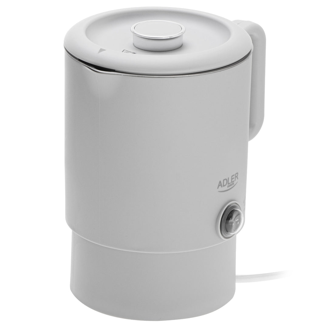 Adler elektromos vízforraló, utazó vízforraló, dupla falú, 0,8 l űrtartalom, max. teljesítmény 650 W, szürke, AD 1388