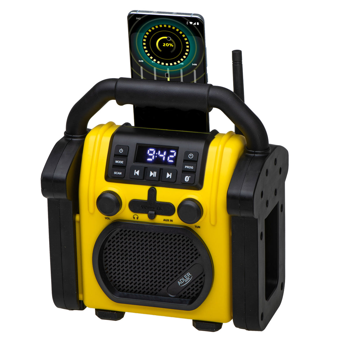 Adler építési rádió, Bluetooth 5.1, IPX 54, 10 W teljesítmény, AD 1911