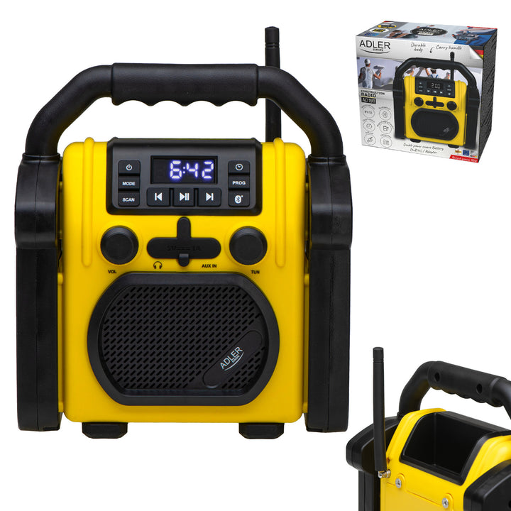 Adler építési rádió, Bluetooth 5.1, IPX 54, 10 W teljesítmény, AD 1911