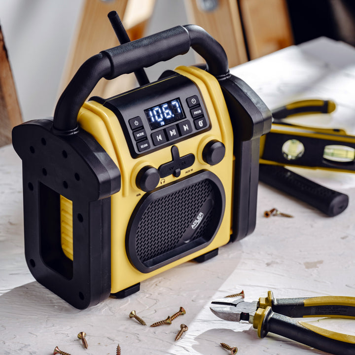 Adler építési rádió, Bluetooth 5.1, IPX 54, 10 W teljesítmény, AD 1911