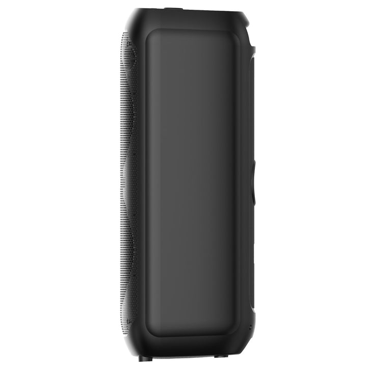 Nagy Bluetooth hangszóró, 120 W RMS/1400 W PMPO, két 8 hüvelykes hangszóró, hangszínszabályzó, karaoke funkció, MP3/microSD kártyák, USB, AUX, BT 5.3+EDR, kijelző, LED, beépített akkumulátor, távirányító, MT3185
