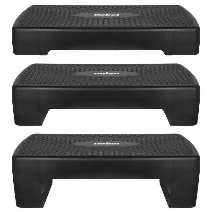 Rebel Active aerobik és fitnesz lépcső, 3 lépcső, 68 cm, fekete, RBA-3227-BK