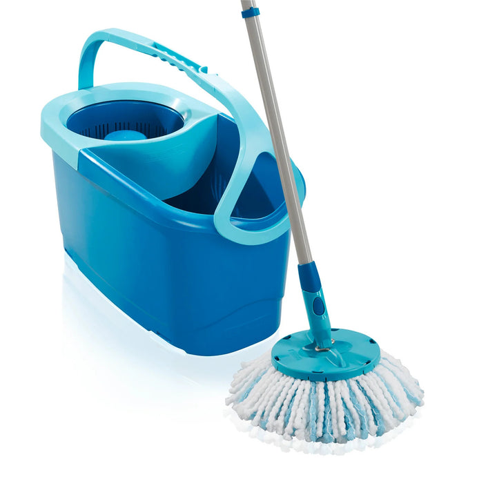 Leifheit Clean Twist szett, forgó felmosó és vödör, állítható nyélhossz, a vödör űrtartalma 6 l, Micro duo felmosófej, 52101