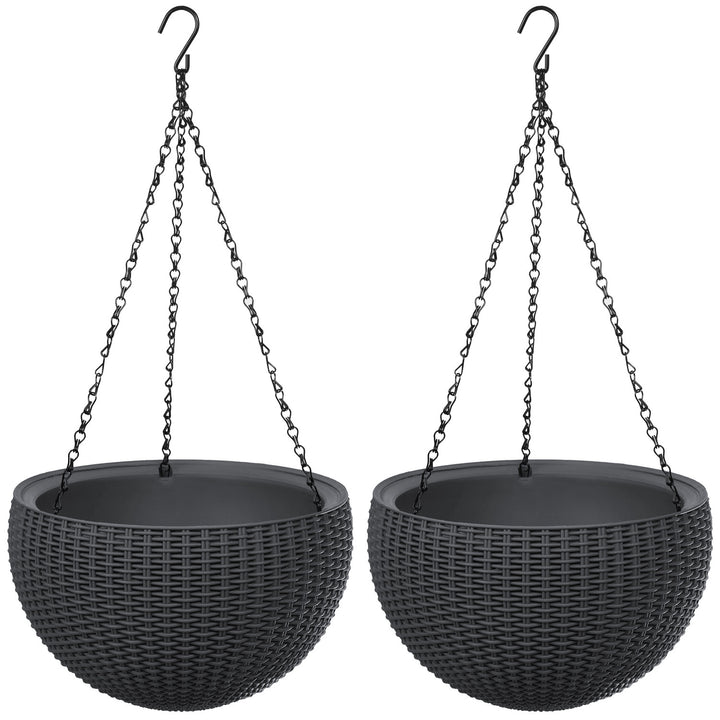 Keter Sphere Planter függő virágcserép, antracit színű, 2 db
