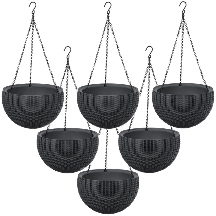 Keter Sphere Planter függő virágcserép, antracit színű, 6 darab