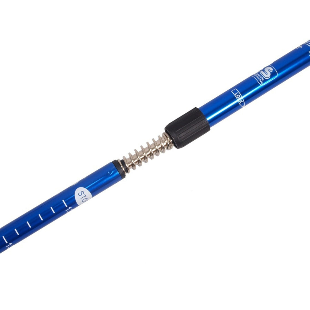 65–135 cm-es, kék, teleszkópos alumínium nordic walking botok, 2 pár