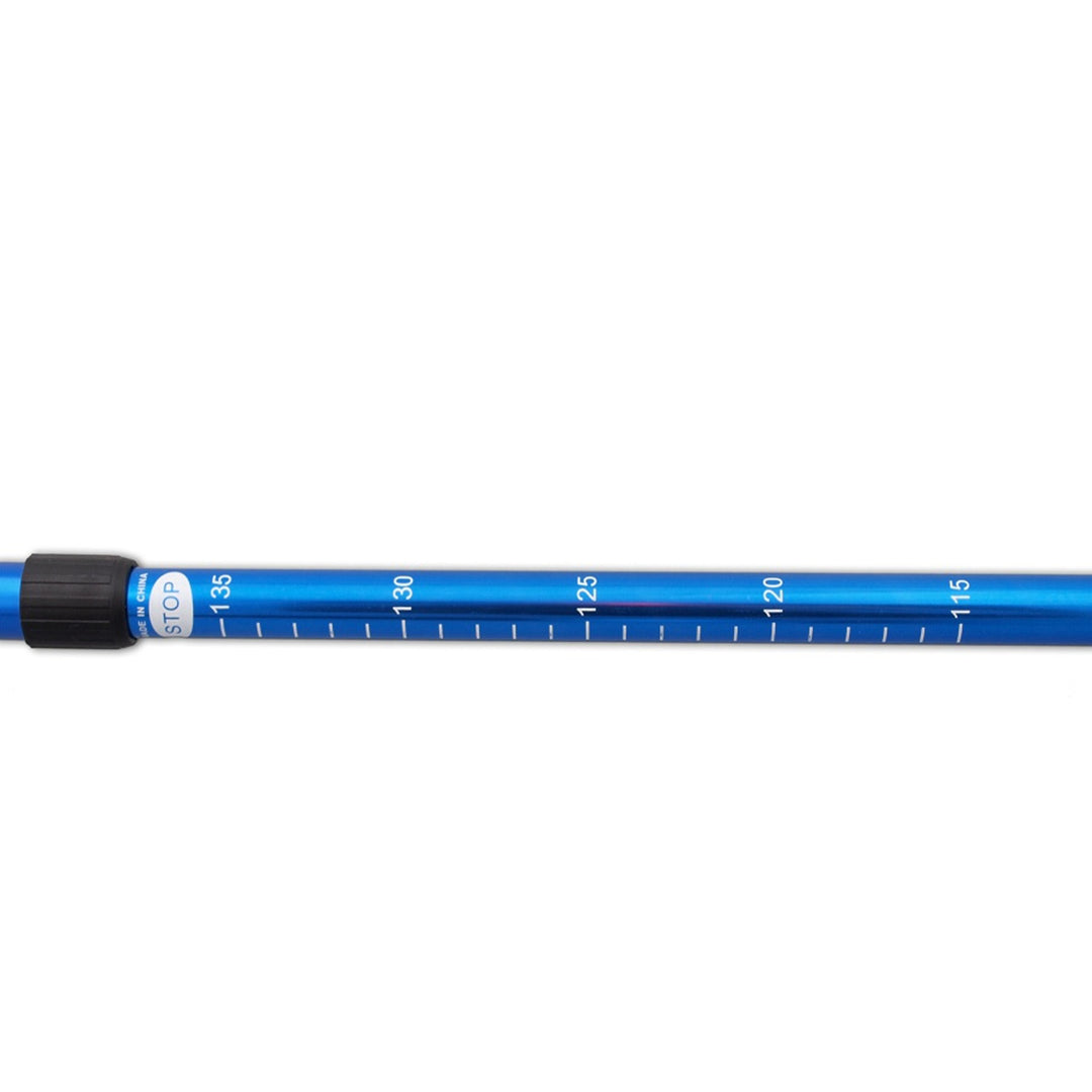 65–135 cm-es, kék, teleszkópos alumínium nordic walking botok, 2 pár