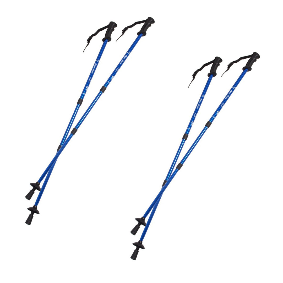 65–135 cm-es, kék, teleszkópos alumínium nordic walking botok, 2 pár