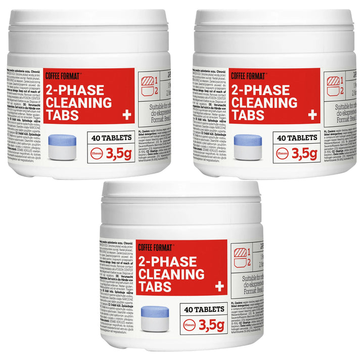Kávéfőző tisztító tabletták, 2-phase Cleaning TABS+ 40 db × 3,5 g, Coffee Format, 3 csomag