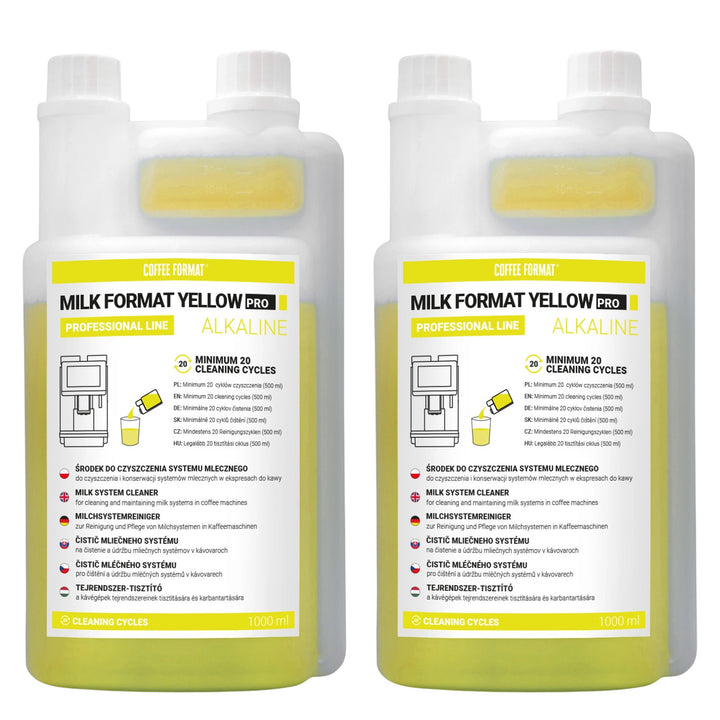 Tejrendszer-tisztítószer 2x1 l, Coffee Format MILK FORMAT YELLOW PRO