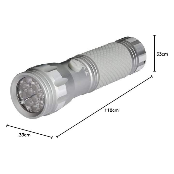 15638-as típusú alumínium UV LED kézi zseblámpa, UV hullámhossz: 395–400 nm, Multi LED technológia + Varta elemek a csomagban