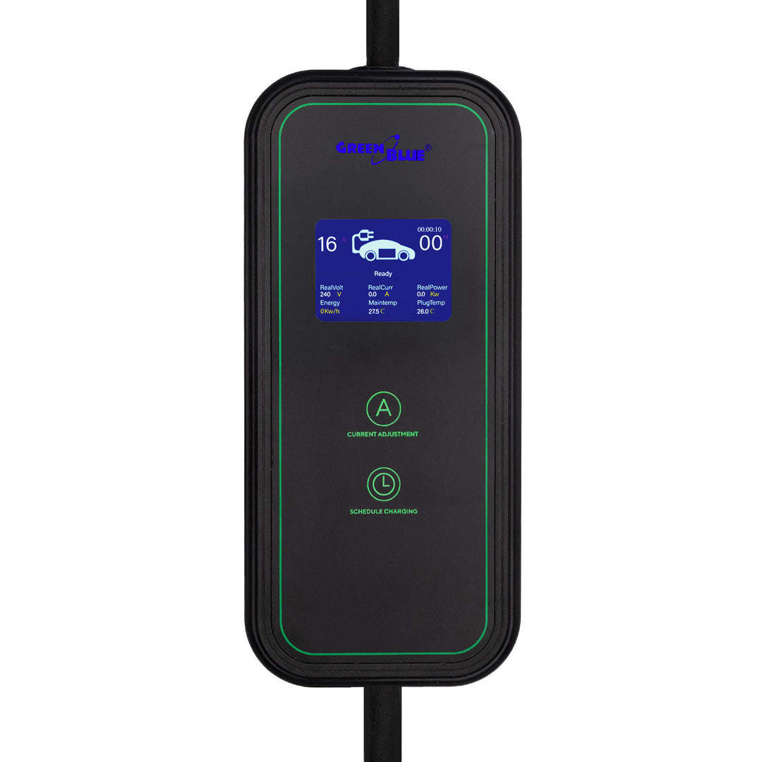 GreenBlue EV/PHEV töltő, hordozható, 2. típus, kábelhossz: 6,8 m, IP65, 11 kW, 220–380 V AC 50/60 Hz, 16 A, 3 fázis, GB1100