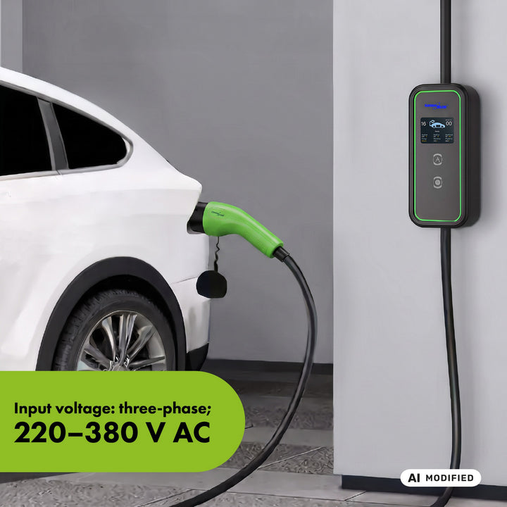 GreenBlue EV/PHEV töltő, hordozható, 2. típus, kábelhossz: 6,8 m, IP65, 11 kW, 220–380 V AC 50/60 Hz, 16 A, 3 fázis, GB1100
