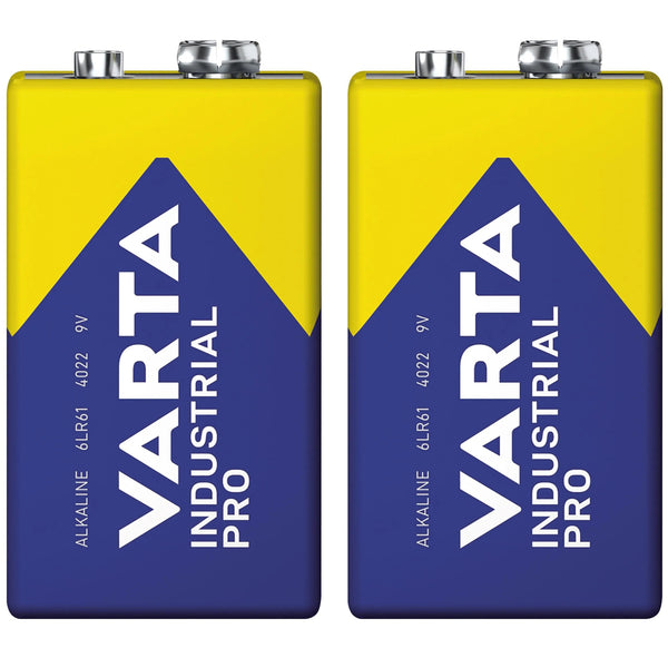 2 db R9V R-9 6LR61 9V R-9 alkáli elem, Varta Industrial Pro