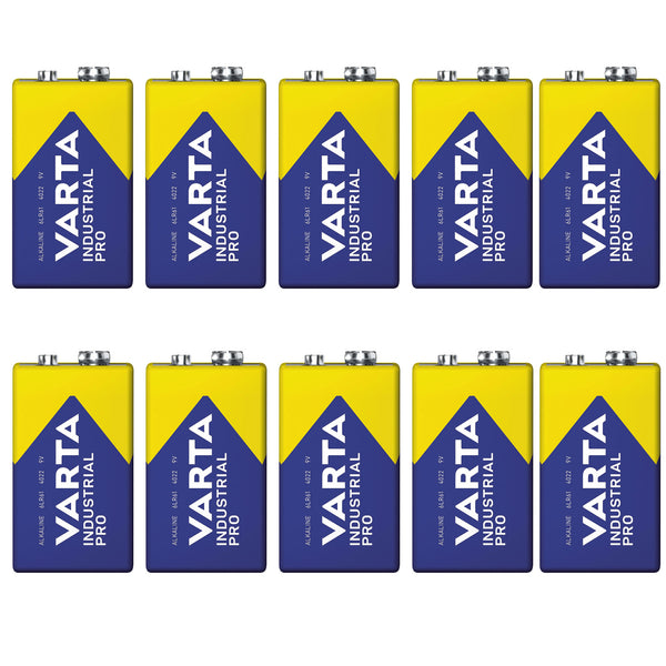 10 db R9V R-9 6LR61 9V R-9 alkáli elem, Varta Industrial Pro