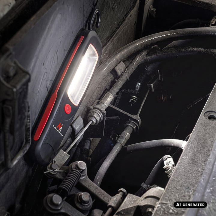 2 db Maclean COB LED műhelylámpa, mágnes, akasztó, MCE03 + 6 db R-06 R06 AA LR06 1,5 V-os VARTA Longlife Power elem
