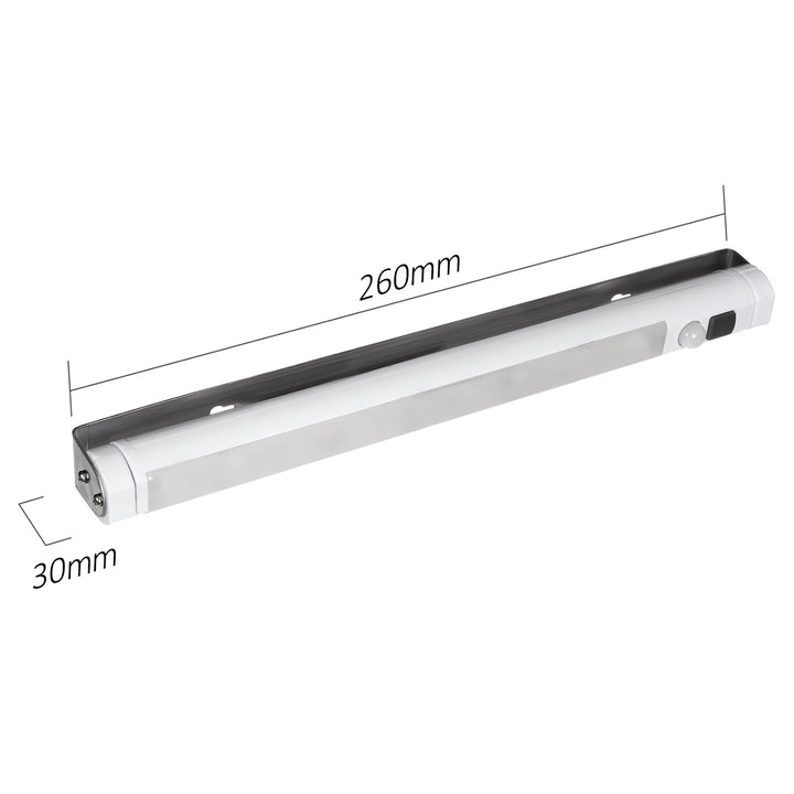 2 db Maclean LED konyhai lámpa, szekrény alá szerelhető, 9 SMD-vel, elemes, PIR-érzékelős be-/kikapcsolóval, MCE166 + 6 db R-06/AA/LR06 1,5 V-os VARTA Longlife Power elem