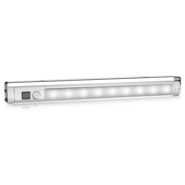 2 db Maclean LED konyhai lámpa, szekrény alá szerelhető, 9 SMD-vel, elemes, PIR-érzékelős be-/kikapcsolóval, MCE166 + 6 db R-06/AA/LR06 1,5 V-os VARTA Longlife Power elem