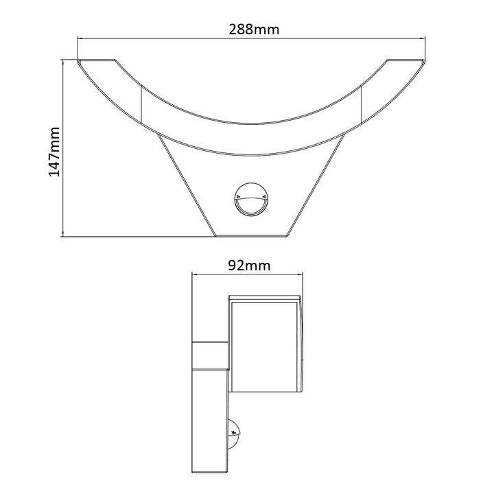 Maclean mozgásérzékelős LED-lámpa, PIR-érzékelő, fehér színű, 10 W, IP54, 800 lm, MCE290 W, 2 db