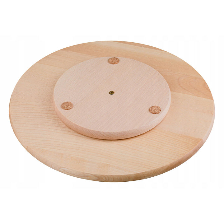 Practic forgó tálca, harapnivalók és pizza tálalásához, bükkfa, átmérő 40 cm, 20090700