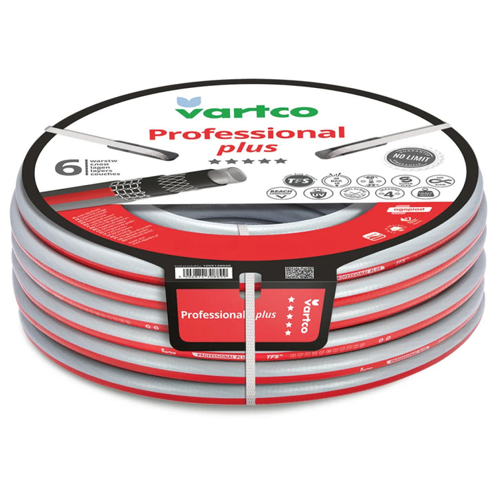 Vartco kerti tömlő, 6 rétegű, rugalmas, átmérő 1/2", hossz 100 m, Professional Plus