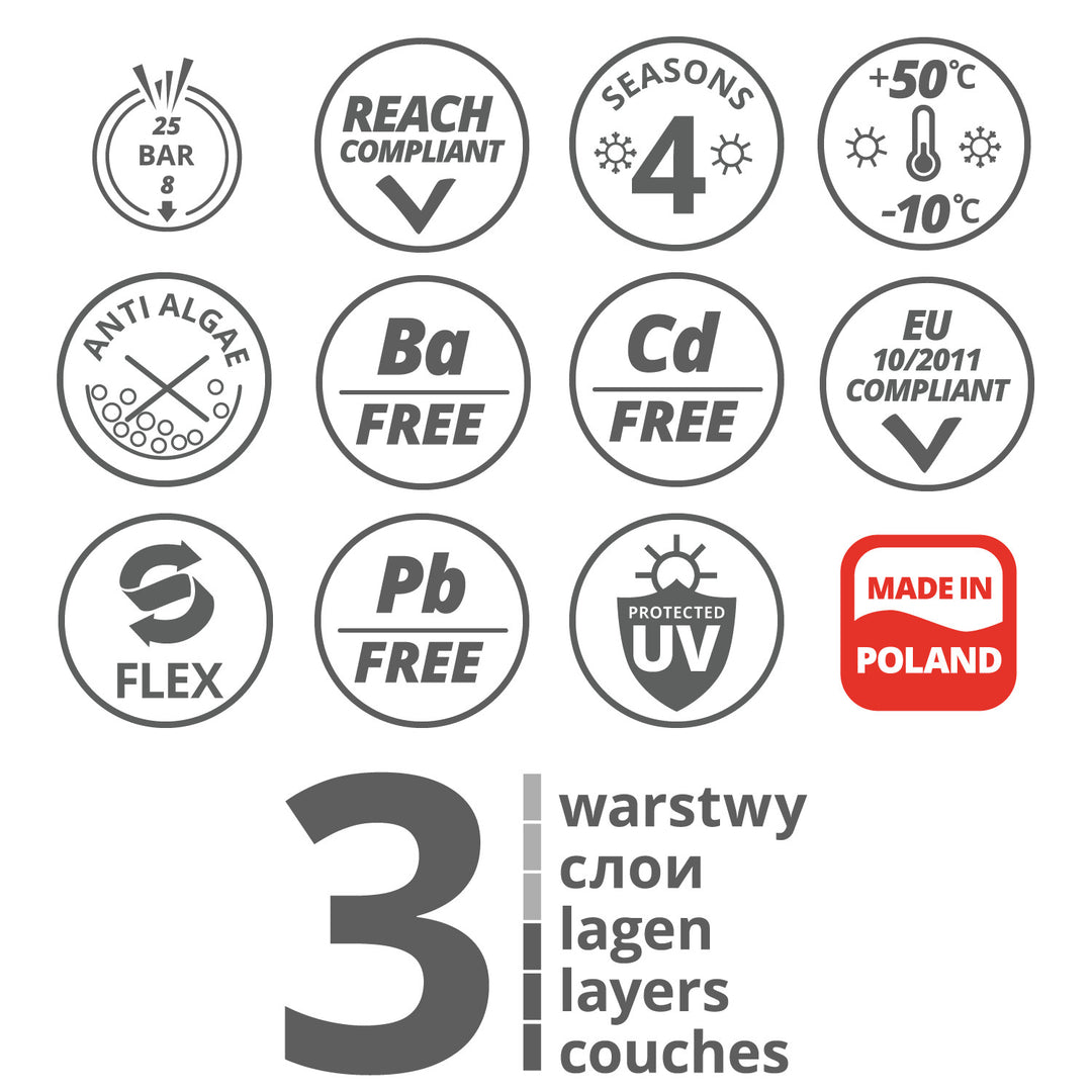 Vartco kerti tömlő, 3 rétegű, rugalmas, 1 hüvelyk átmérőjű, 20 méter hosszú, Light Plus