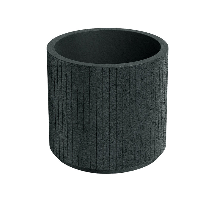 Ethick Coro Round virágcserép, átmérő 40 cm, magasság 36 cm, matt felület, időjárásálló, vízelvezető nyílás, sötét grafit szín, TCR40-109GR