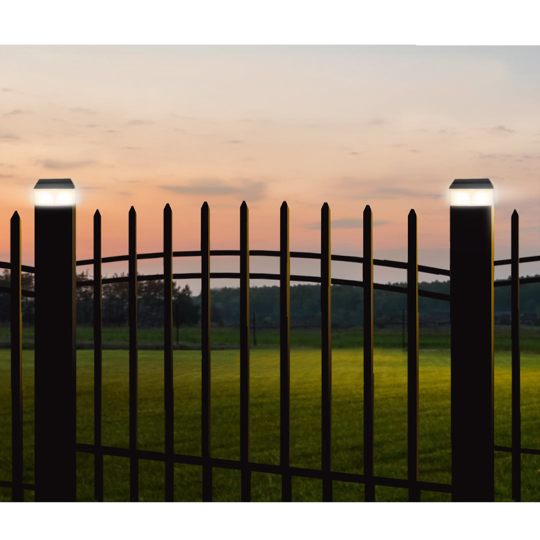 GreenBlue LED-es napelemes oszloplámpa, 60x60 mm, boríték alakú tető, GB126, 2 db