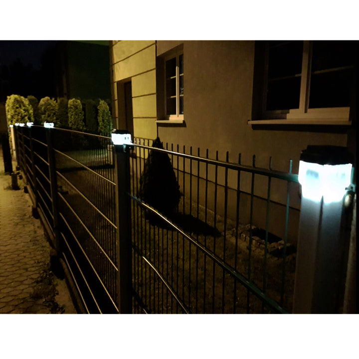 GreenBlue LED-es napelemes oszloplámpa, 60x60 mm, boríték alakú tető, GB126, 2 db