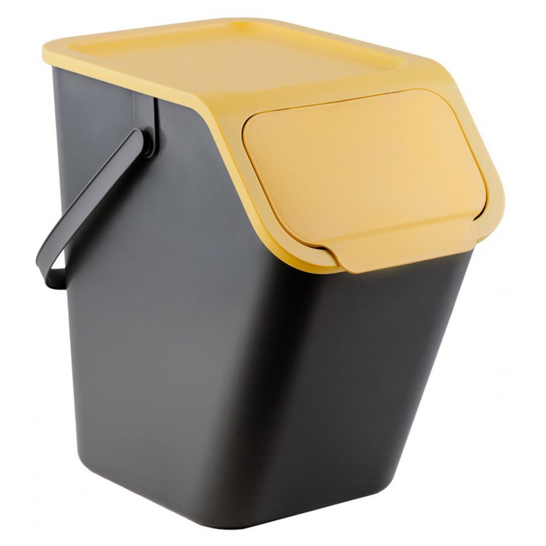 4 darabos BINI szelektív hulladékgyűjtő fekete tartály szett színes fedéllel (sárga/zöld/kék/barna) + 5 db szénszűrő