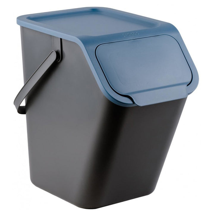 4 darabos BINI szelektív hulladékgyűjtő fekete tartály szett színes fedéllel (sárga/zöld/kék/barna) + 5 db szénszűrő
