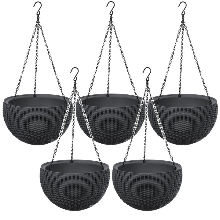 Keter Sphere Planter függő virágcserép, antracit színű, 5 darab