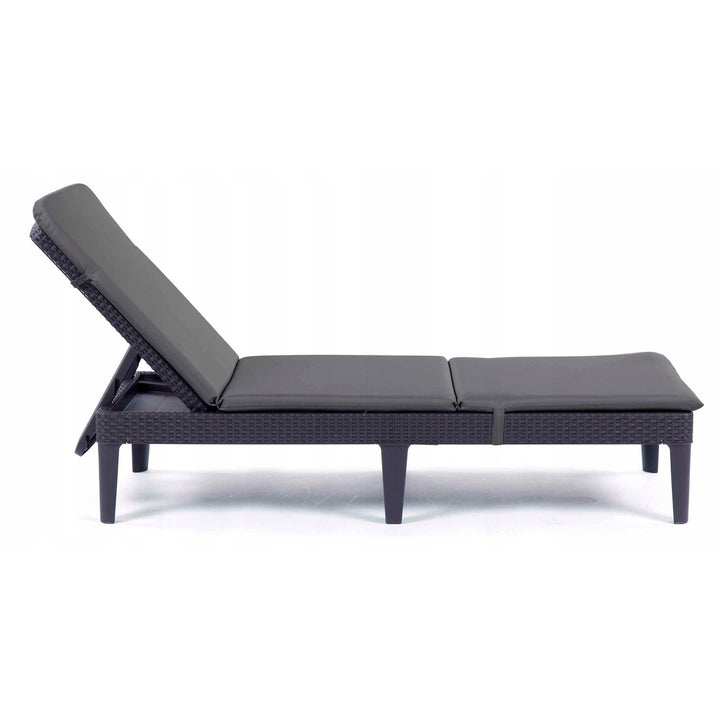 Jaipur napozóágy párna, sötét szürke szín, S-500 szövet, méret: 190x60 cm, kétféle rögzítési rendszer, vízálló, teljes egészében mosható, S-49