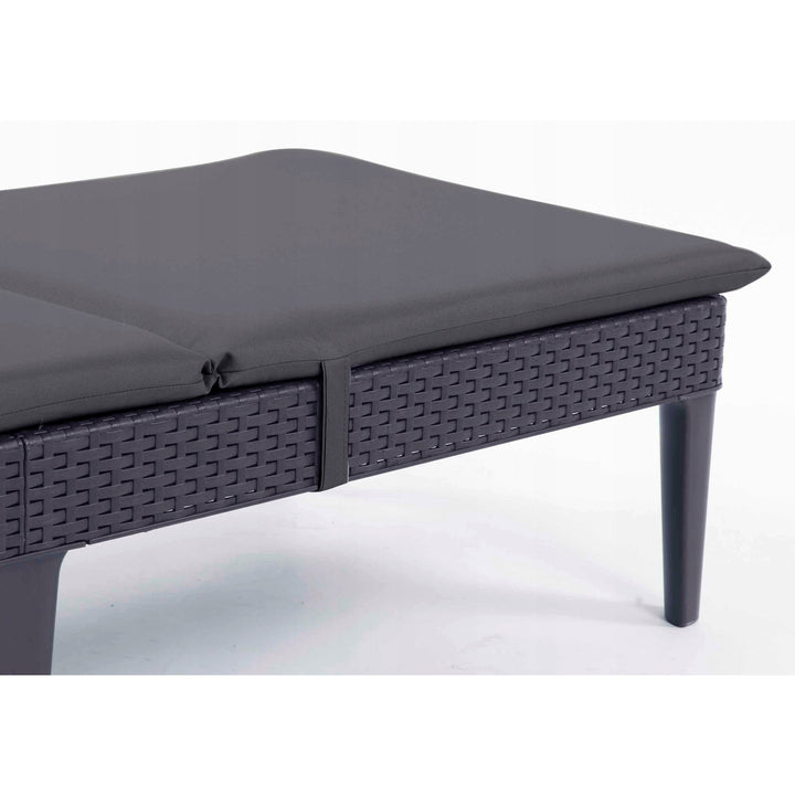 Jaipur napozóágy párna, sötét szürke szín, S-500 szövet, méret: 190x60 cm, kétféle rögzítési rendszer, vízálló, teljes egészében mosható, S-49