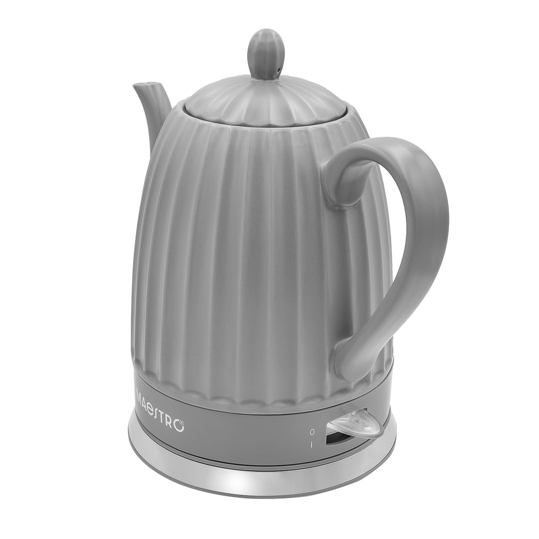 Maestro kerámia vízforraló, szürke színű, 1500 W teljesítmény, 1,5 l űrtartalom, forgatható talp, vízszintjelző, 65 cm-es tápkábel, MR-077