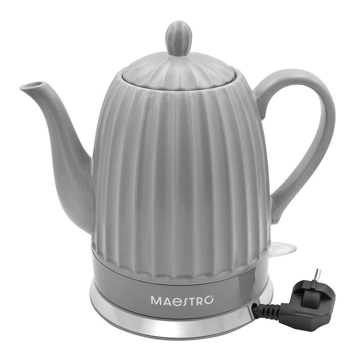 Maestro kerámia vízforraló, szürke színű, 1500 W teljesítmény, 1,5 l űrtartalom, forgatható talp, vízszintjelző, 65 cm-es tápkábel, MR-077
