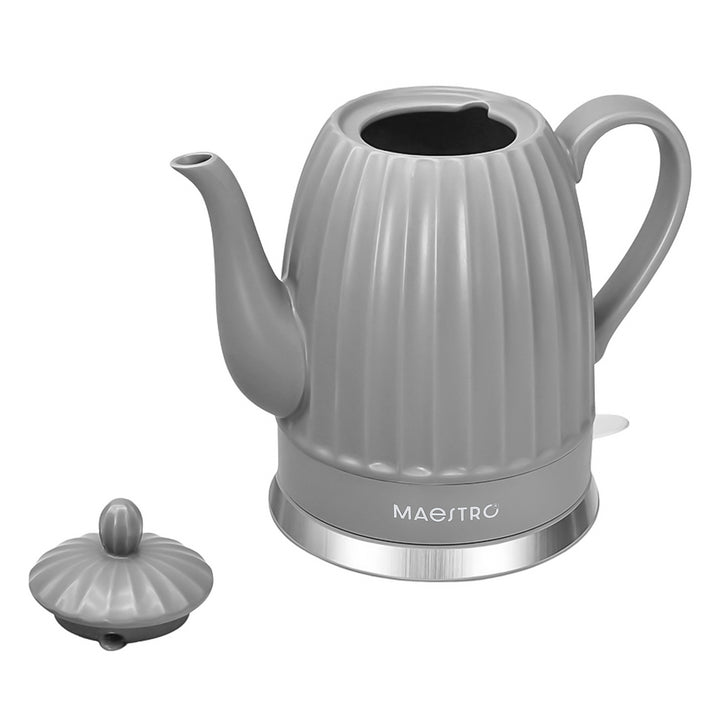 Maestro kerámia vízforraló, szürke színű, 1500 W teljesítmény, 1,5 l űrtartalom, forgatható talp, vízszintjelző, 65 cm-es tápkábel, MR-077