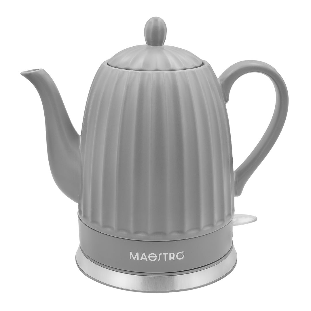 Maestro kerámia vízforraló, szürke színű, 1500 W teljesítmény, 1,5 l űrtartalom, forgatható talp, vízszintjelző, 65 cm-es tápkábel, MR-077