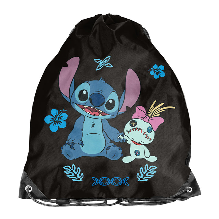 Stitch Paso iskolai szett, három rekeszes hátizsák laptoprekesszel és megerősített aljjal, tolltartó gumiszalagokkal az írószerek rögzítéséhez, hátizsákra akasztható cipőzsák, DS26MM