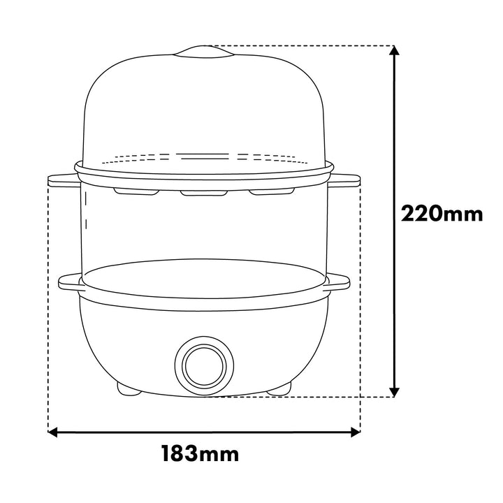 GreenBlue 2-szintű tojásfőző, 14 tojáshoz, 350 W teljesítmény, 220–240 V~, 50/60 Hz, GB358