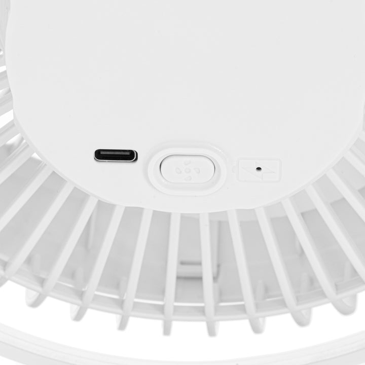 Asztali ventilátor klipszes rögzítéssel, akkumulátoros, 15,5 cm, 360°-ban forgatható, USB-C, Adler