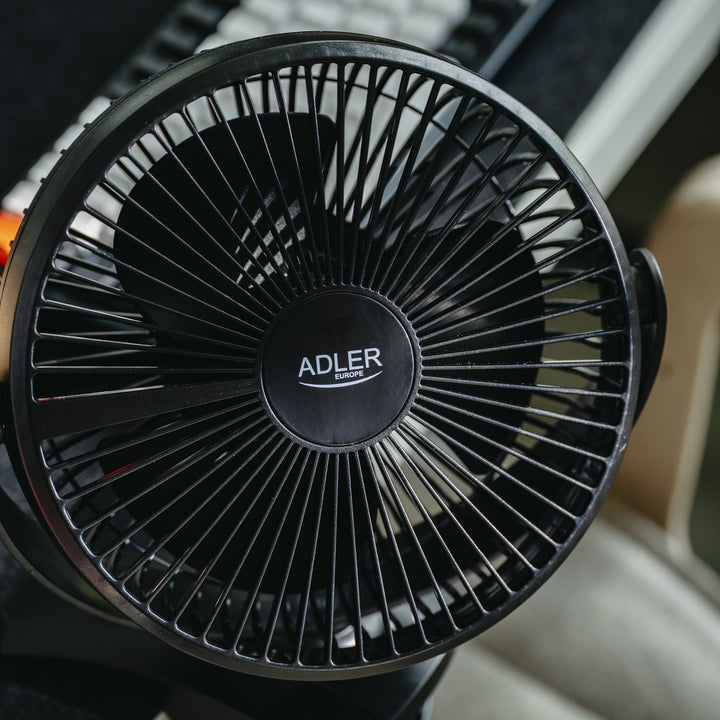 Asztali ventilátor klipszes rögzítéssel, akkumulátoros, 15,5 cm, 360°-ban forgatható, USB-C, Adler