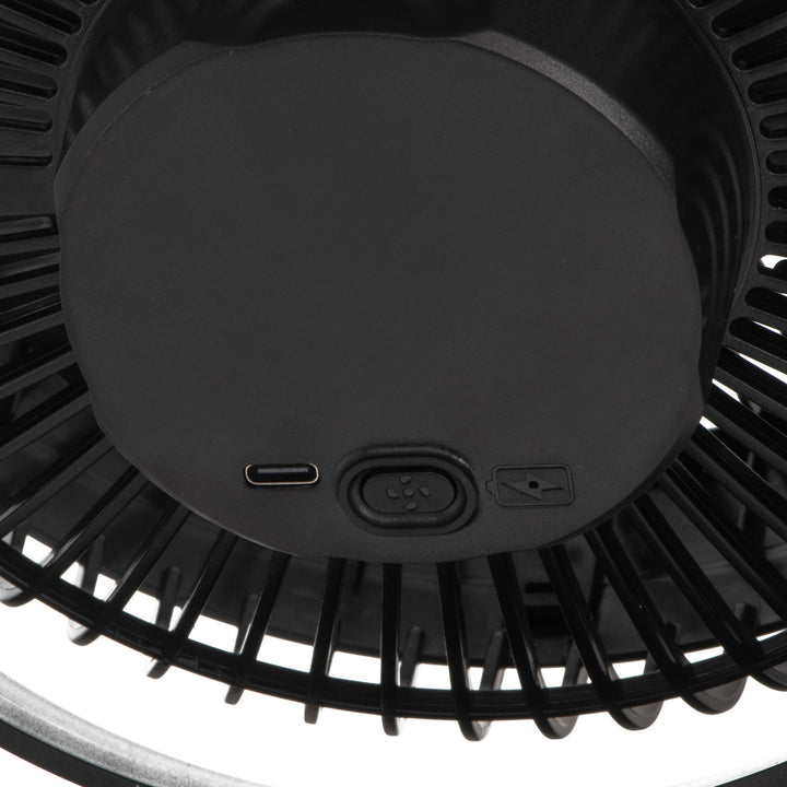 Asztali ventilátor klipszes rögzítéssel, akkumulátoros, 15,5 cm, 360°-ban forgatható, USB-C, Adler