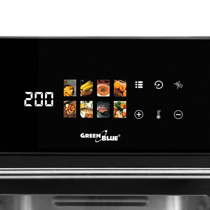GreenBlue AIR FRYER olajmentes sütő, 1800 W teljesítmény, 10 l űrtartalom, 8 program, kiegészítők, időzítő, GB950 + hőmérő/élelmiszer-hőmérsékletmérő, GreenBlue GB178