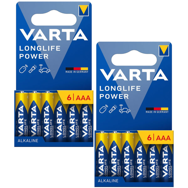 12 db R-03, R03, AAA, LR06 1,5 V-os VARTA Longlife Power alkáli elem