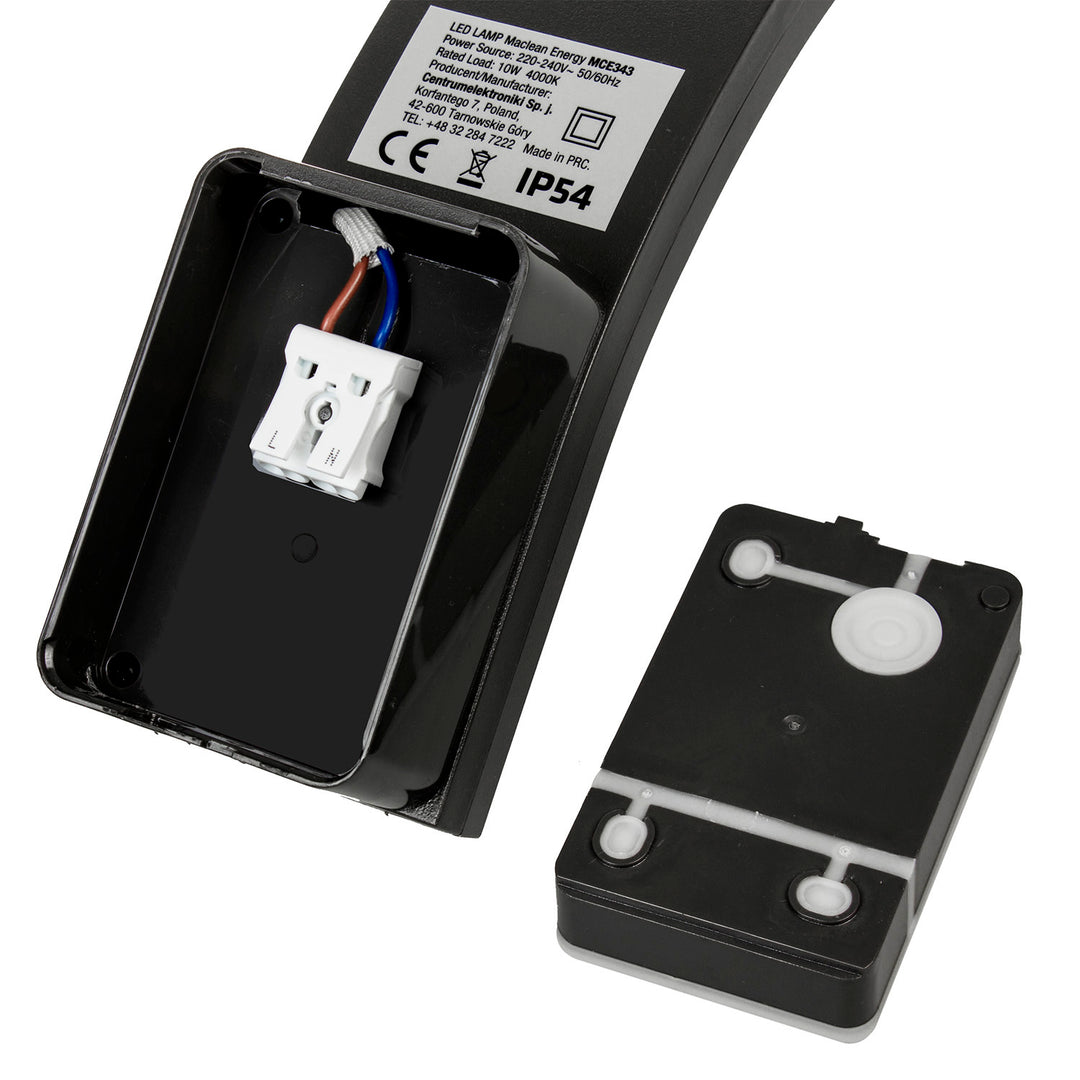 Maclean LED homlokzati lámpa, 800 lm, IP54, 10 W, természetes fehér fény (4000 K), fekete szín, MCE343 B, 2 db