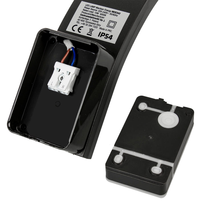 Maclean LED homlokzati lámpa, 800 lm, IP54, 10 W, természetes fehér fény (4000 K), fekete szín, MCE343 B, 2 db