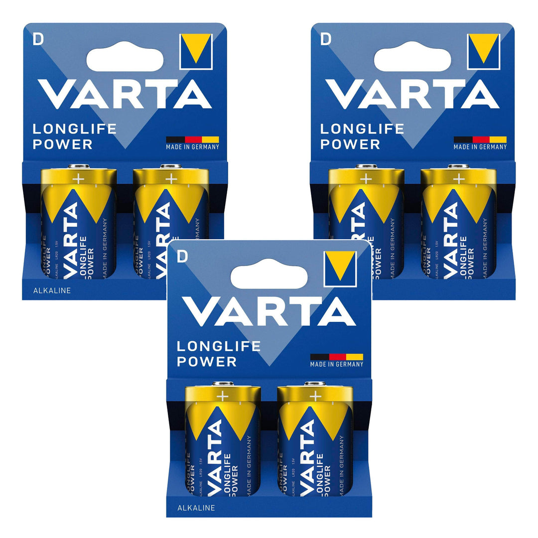 6 db R-20 R20 D 1,5 V-os Longlife Power Varta alkáli elem